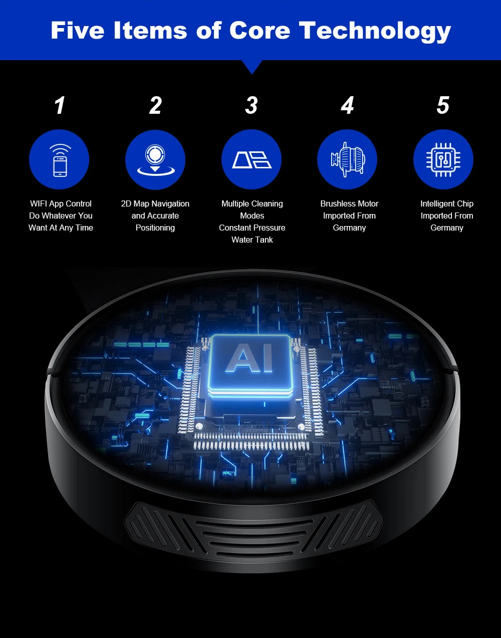 LIECTROUX M7SPRO Robot Vacuum Cleaner &Wet Mop Combo,Smart Mapping,WiFi App,4KPa,Brushless Motor,Ideal for Pet Hair,Carpet,Floor