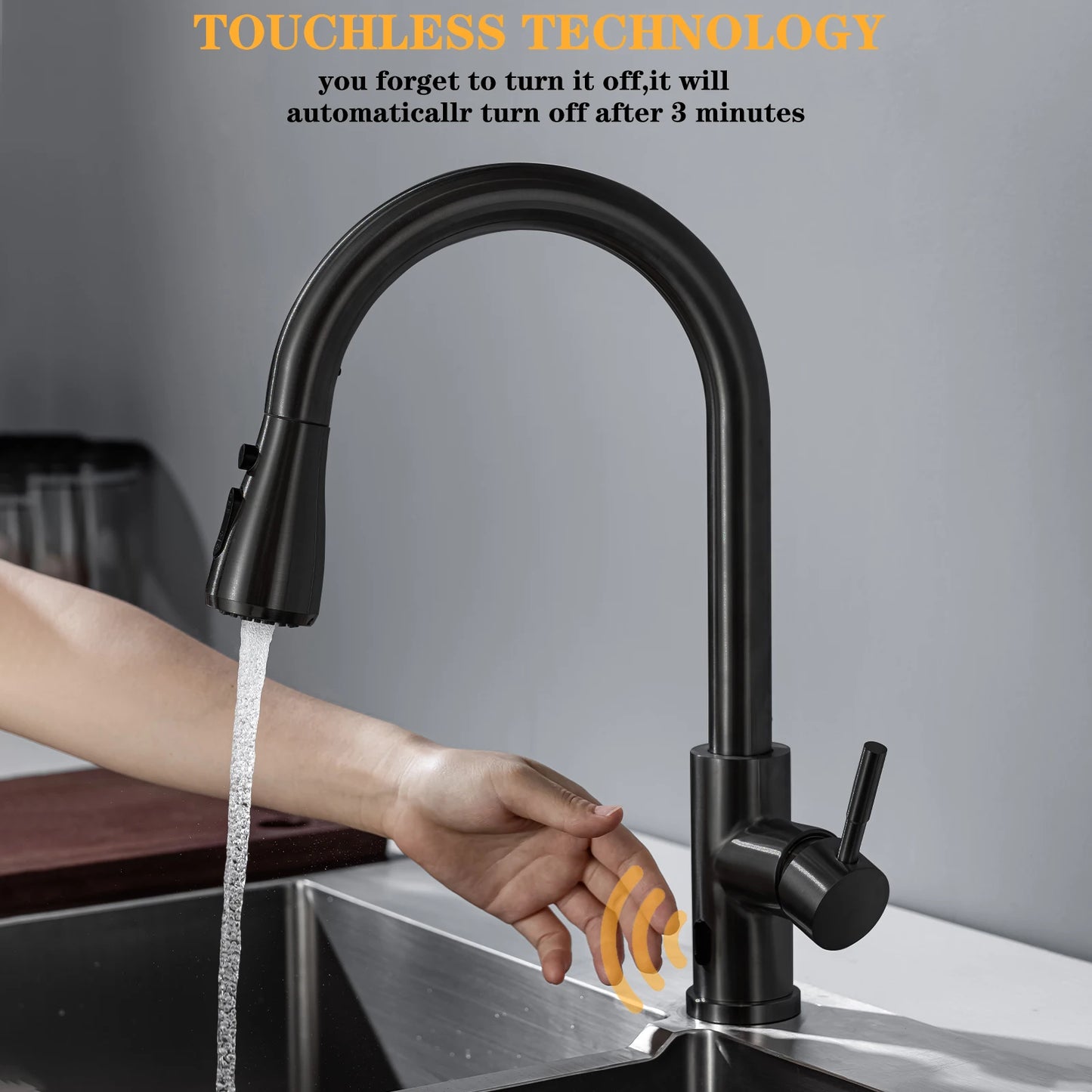 Smart Touchless Kitchen Faucets Crane For Sensor Kitchen Water Tap Sink Mixer Rotate Touchless Faucet Sensor Water Mixer