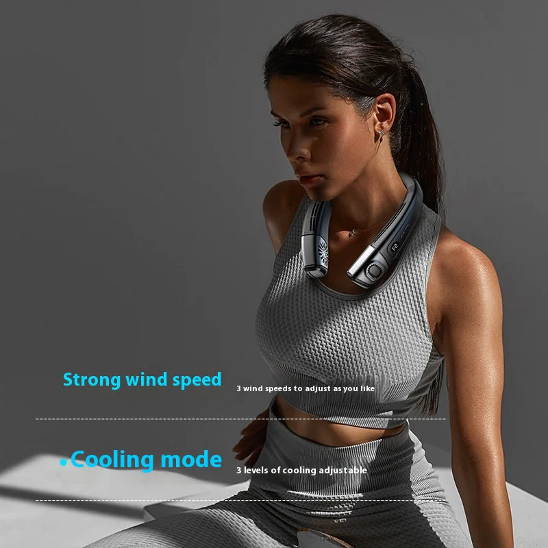 Portable Neckband Semiconductor Cooling High-Speed Fan – USB Rechargeable
