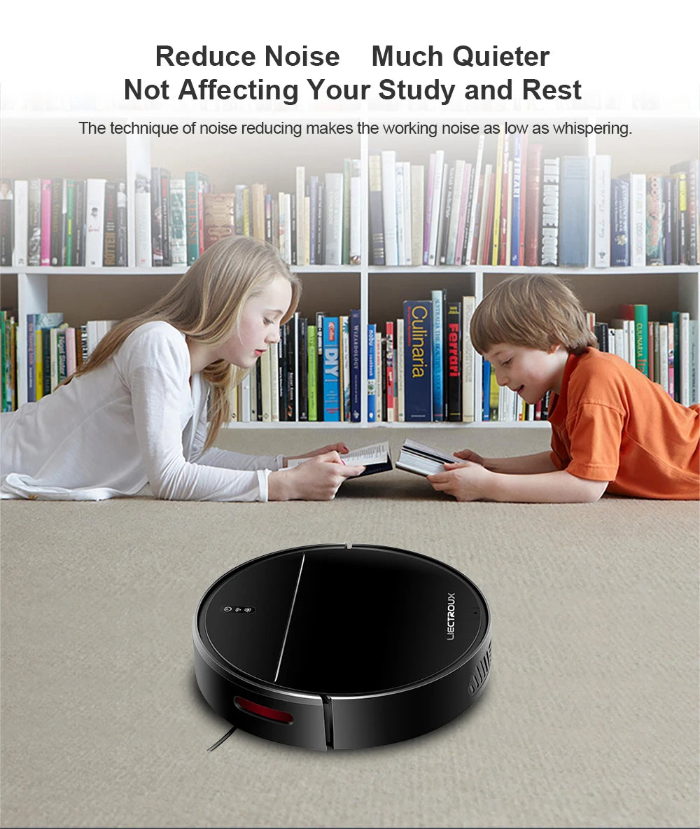LIECTROUX M7SPRO Robot Vacuum Cleaner &Wet Mop Combo,Smart Mapping,WiFi App,4KPa,Brushless Motor,Ideal for Pet Hair,Carpet,Floor