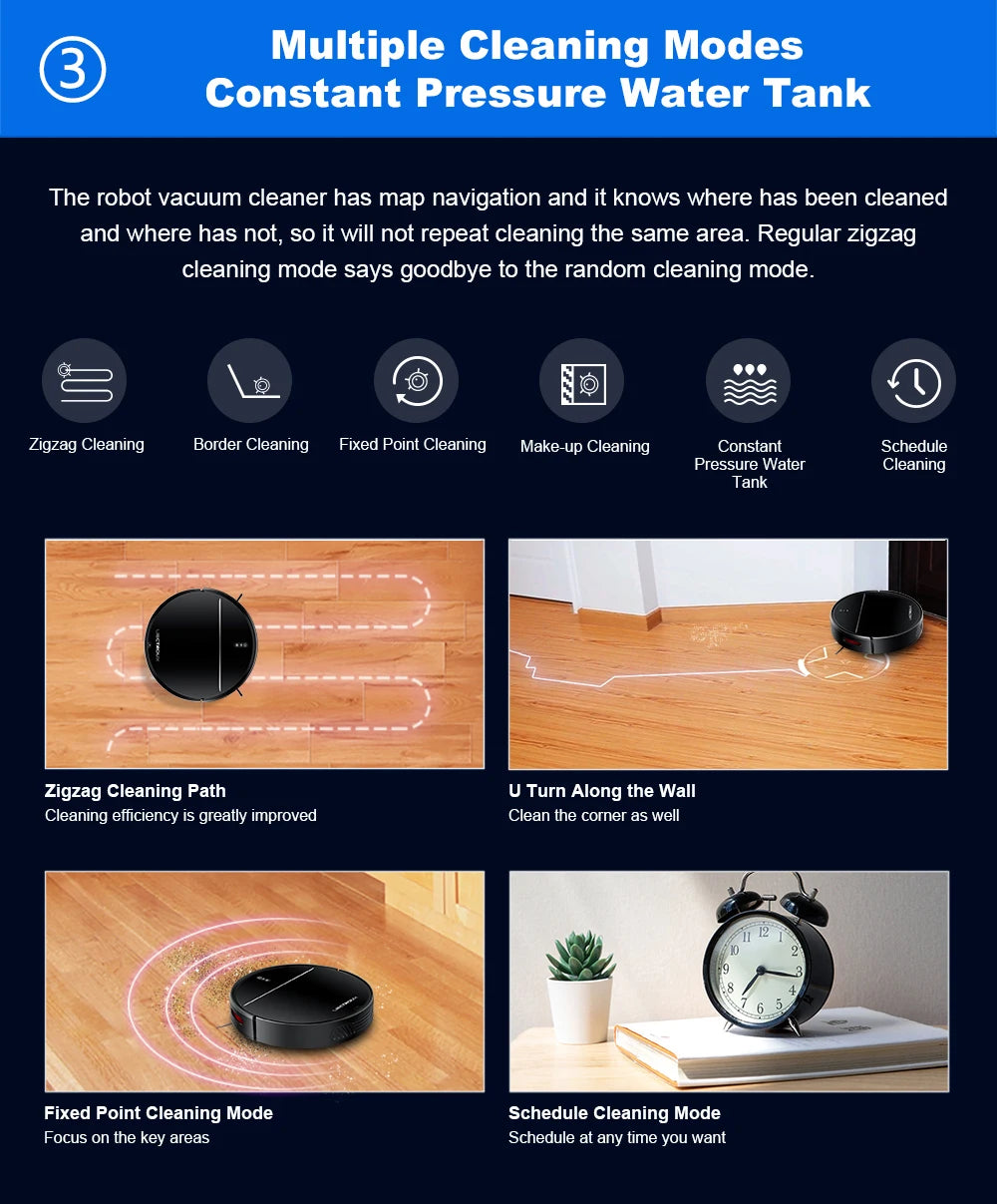LIECTROUX M7SPRO Robot Vacuum Cleaner &Wet Mop Combo,Smart Mapping,WiFi App,4KPa,Brushless Motor,Ideal for Pet Hair,Carpet,Floor