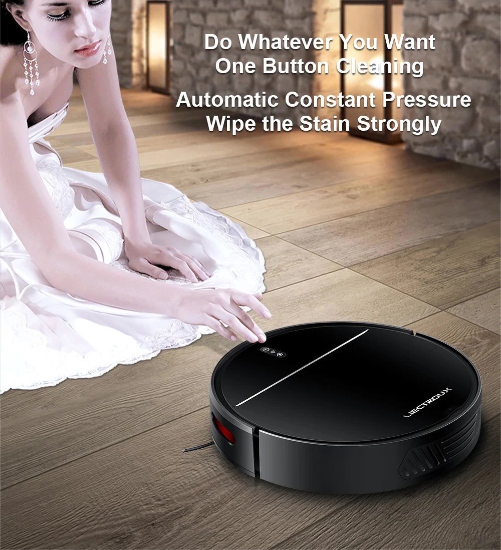 LIECTROUX M7SPRO Robot Vacuum Cleaner &Wet Mop Combo,Smart Mapping,WiFi App,4KPa,Brushless Motor,Ideal for Pet Hair,Carpet,Floor