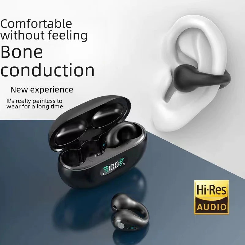 New TWS Bone Conduction Bluetooth Earbuds with Display