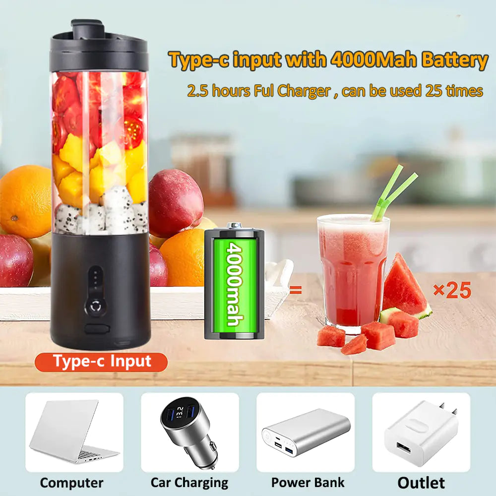 Mini Portable Electric Blender Bottle for Smoothies