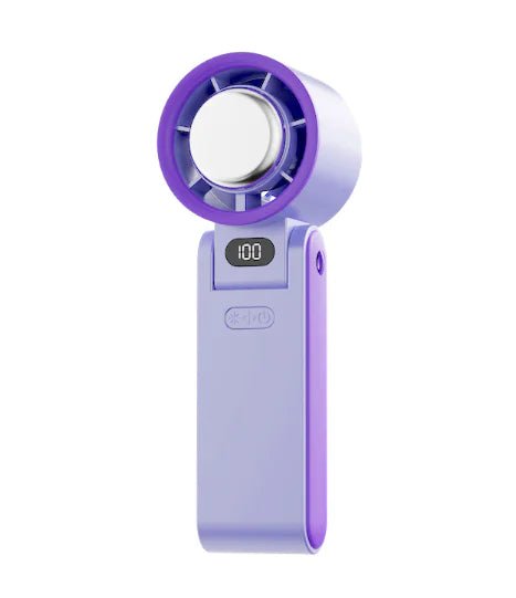 Portable Folding Handheld Refrigeration Fan with Digital Display and Ice Compress, 3600mAh, 100 Speeds