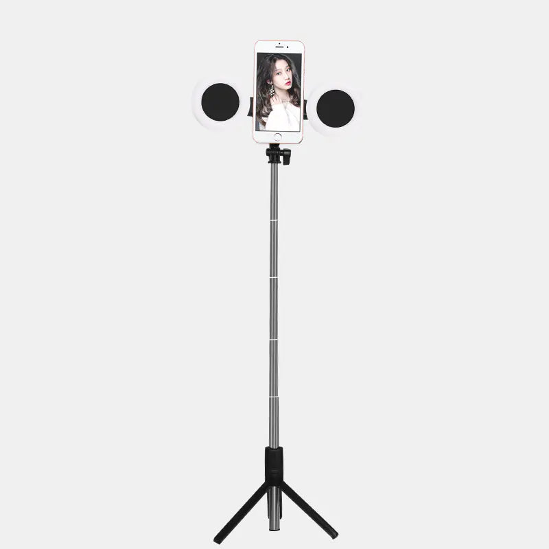 J861 Dual Light Bluetooth Selfie Stick with Tripod & LED Ring Light