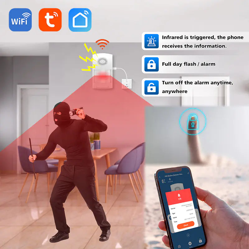 WiFi APP Home Anti-theft Alarm with Motion Detector