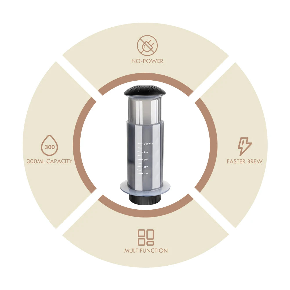 For AeroPress Machine Espresso Portable Coffee Maker Cafe French Press Coffee Pot  with Filters Paper Kit