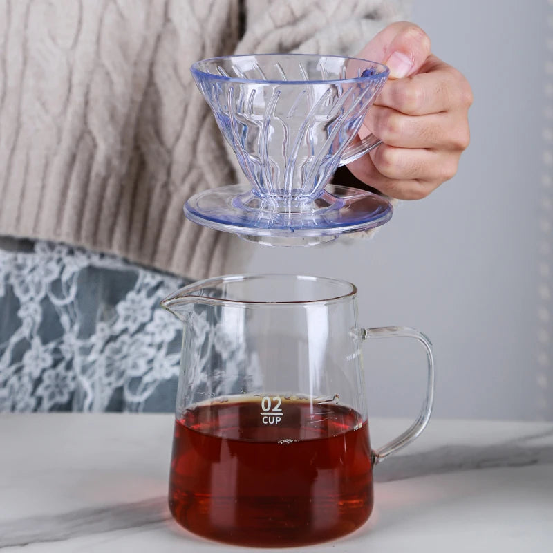 Hot Selling V shaped 60 Degrees Coffee Maker Set Pour-over Coffee Filter Cup Spiral Hand Filter Cup