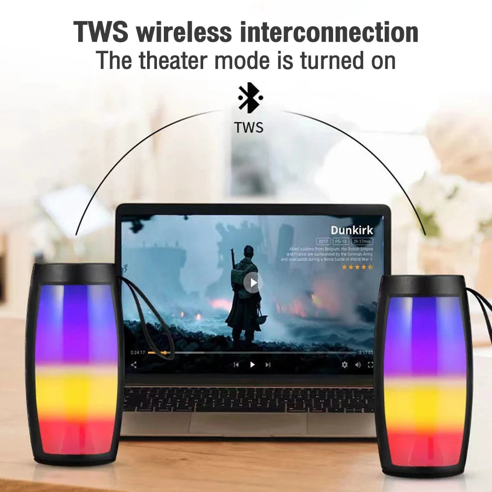 Wireless Bluetooth Speakers Powerful Portable Sound Box Subwoofer Car Audio Bass MP3 Player Sound System LED Lights