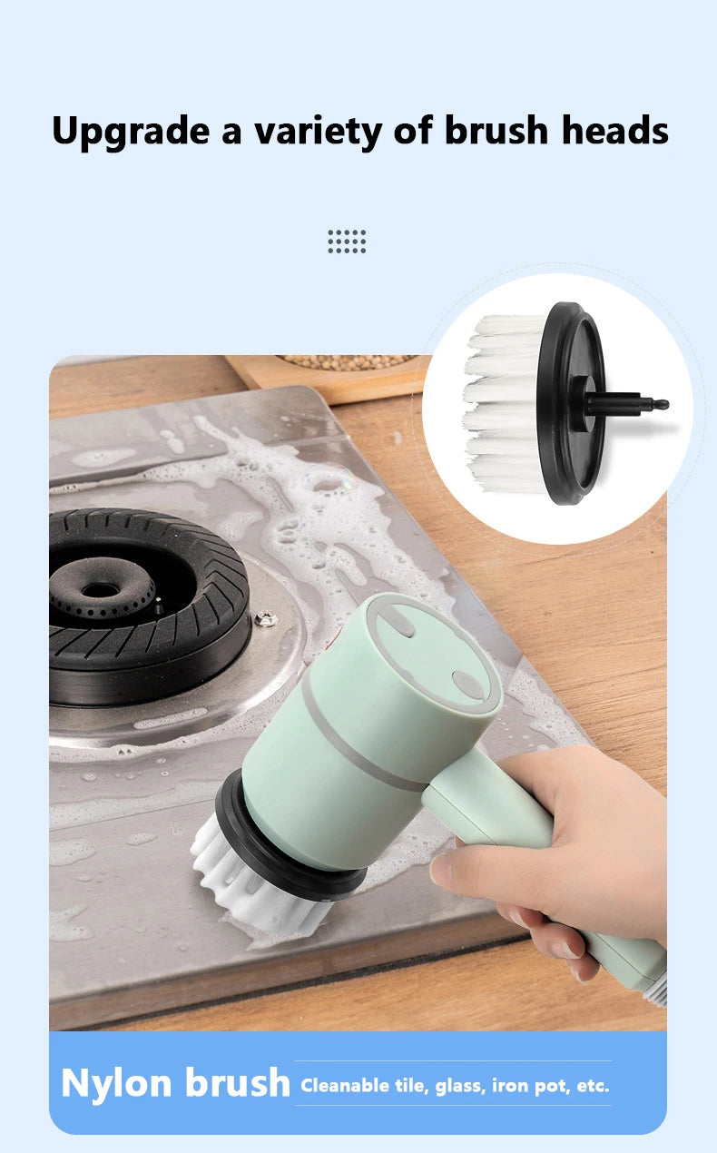 Wireless Electric Cleaning Brush USB Rechargeable Automatic Kitchen Dishwashing Brush Bathtub Tile Professional Cleaning Brush