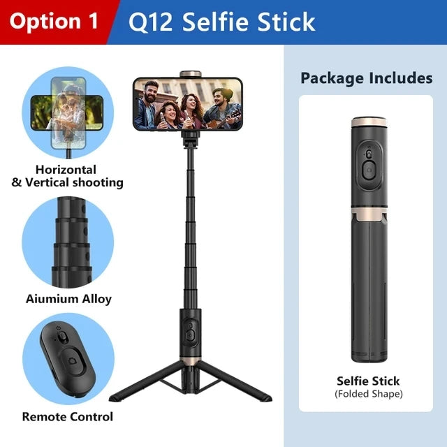 2025 Wireless Selfie for Smartphone Tripod with Bluetooth Remote fillin light Portables Foldable Stand for Vlog Shooting Record