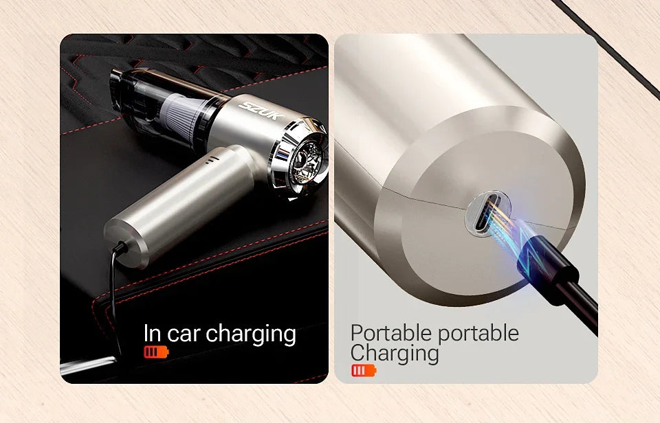 SZUK Mini Car Vacuum Cleaner 985000Pa Strong Suction Cleaning Machine Powerful Wireless Handheld Portable Vacuum Cleaner for Car