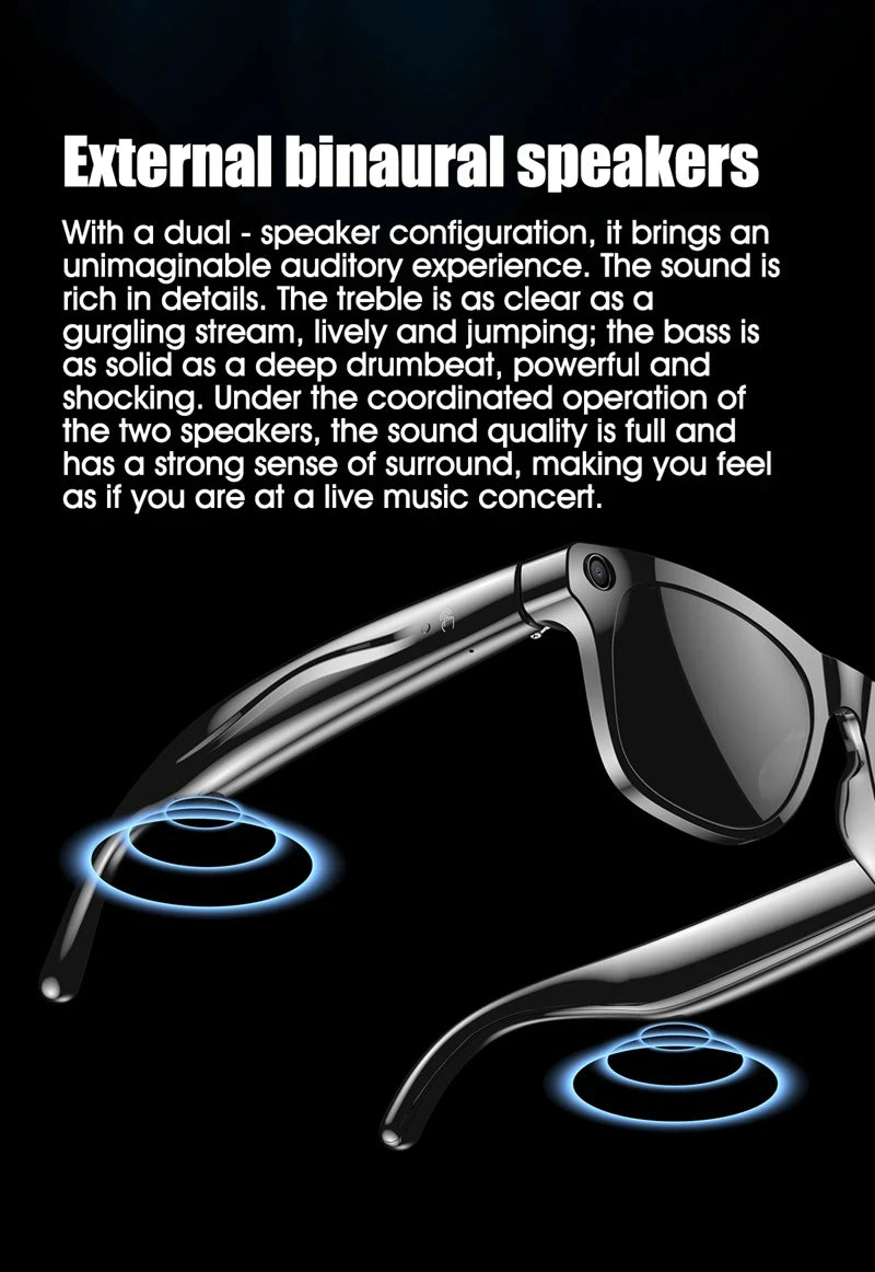 OPPO AI Smart Glasses Ultra Clear Camera Shootingand Recording Touch Sport Sunglasses Bluetooth Call Video Music Player