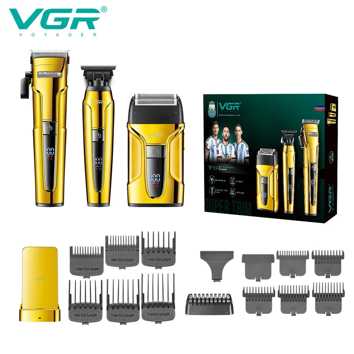 VGR Hair Trimmer Electric Shaver Professional Barber Clippers Beard Trimmer Hair Cutting Machine Haircut Trimmer for Men V-694