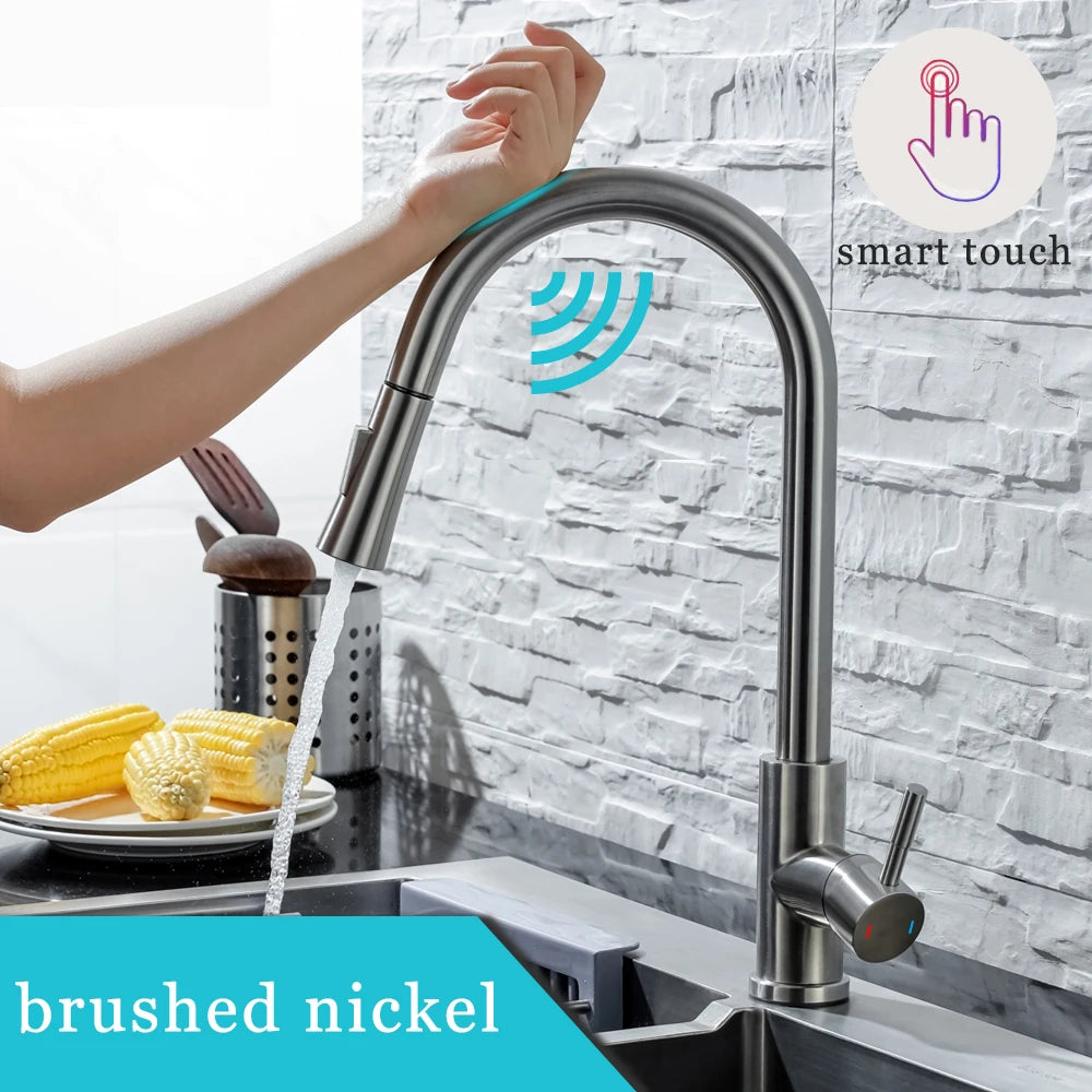 Pull Out Sensor Black Kitchen Faucet Sensitive Touch Control Faucet Mixer For Kitchen Touch Sensor Kitchen Mixer Tap