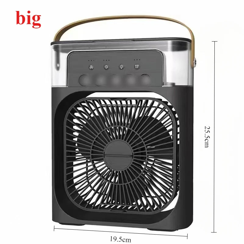 Portable Humidifier Fan Air Conditioners USB Electric Fan LED Night Light Water Mist Fun 3 In 1 Air Cooler Humidifie For Home