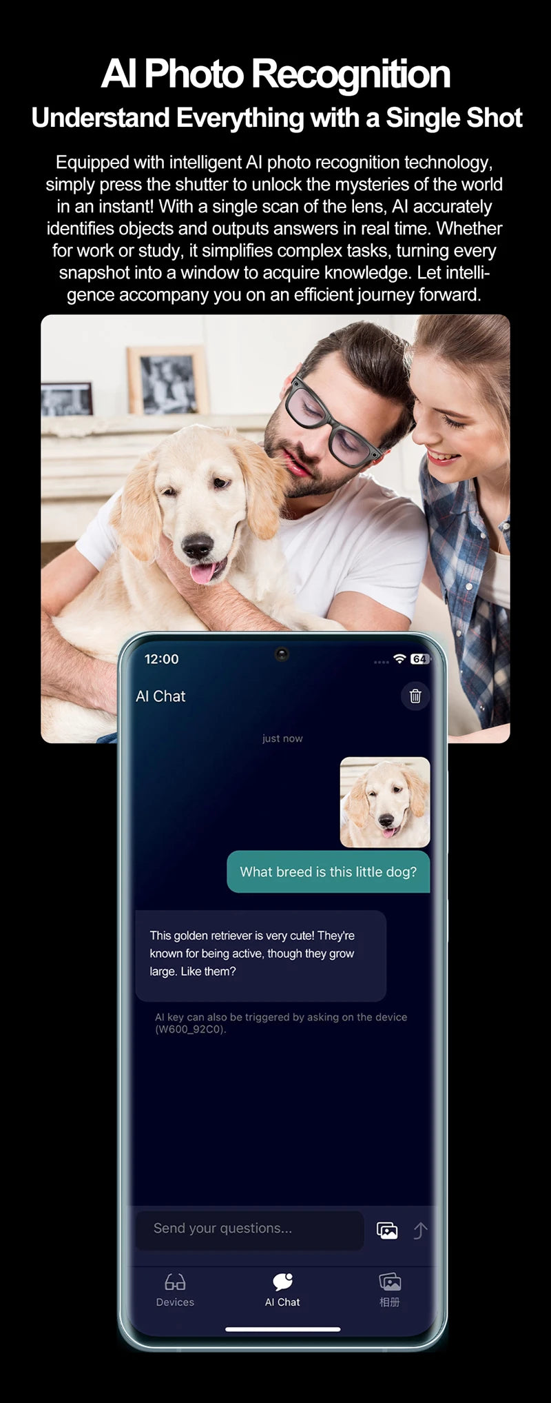 Xiaomi Mijia Smart Bluetooth Glasses IP65 Waterproof Recording Videos AI Photo Recognition Answer Translation Call Large Battery
