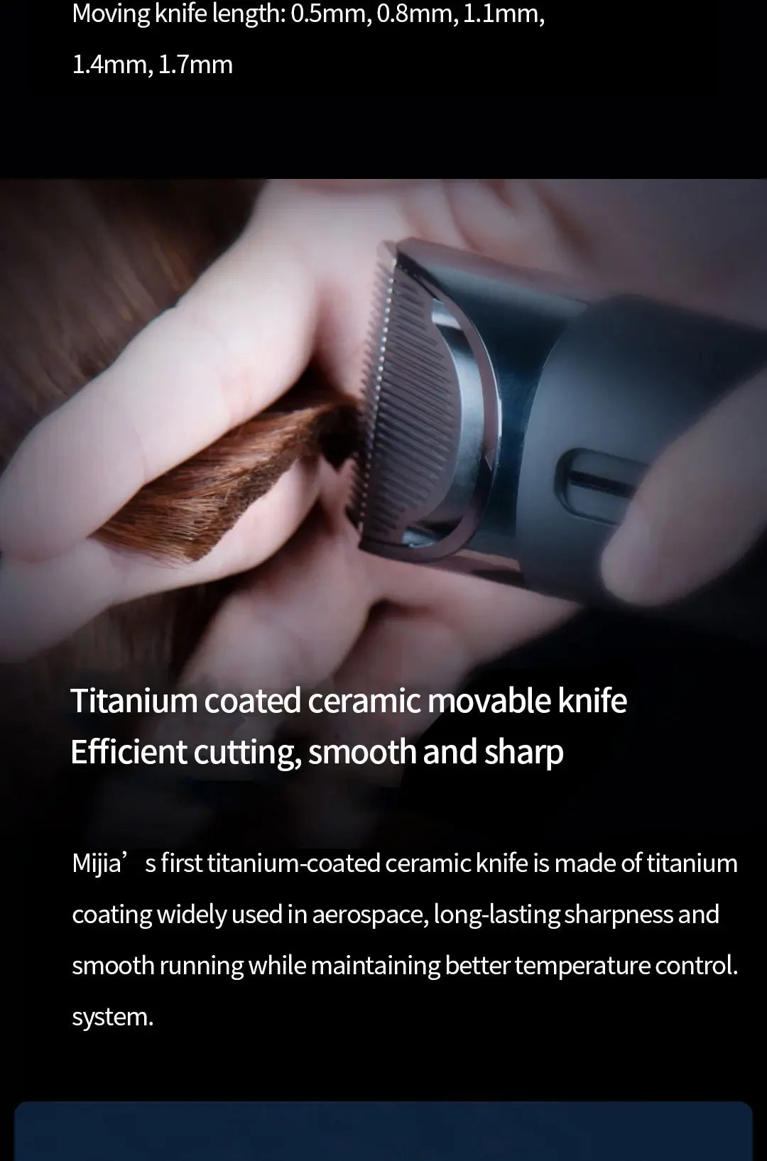 2024 Xiaomi Mijia Hair Clipper Wireless Hair Cutting Trimmer Barber Cutter Titanium Alloy Blade Trimer for Men Electric Shaver