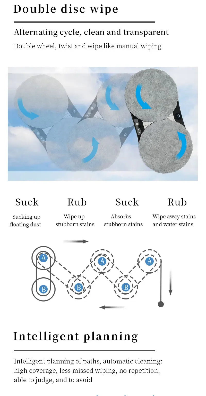 Water Spray Window Cleaning Robot High Suction Smart Electric Window Cleaner Double-sided Glass Cleaning Robot Vacuum Cleaner