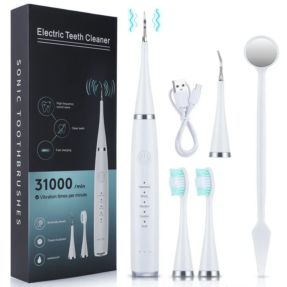 Electric Toothbrush with Sonic Cleaning 3-in-1 for Teeth Whitening & Oral Care - USB Charging & Replaceable Brush Head