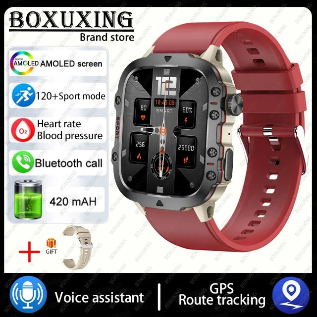 2025 For Xiaomi New Rugged Military GPS Smart Watch Men Bluetooth Call Health Monitoring AI Voice Sports Waterproof Smartwatches