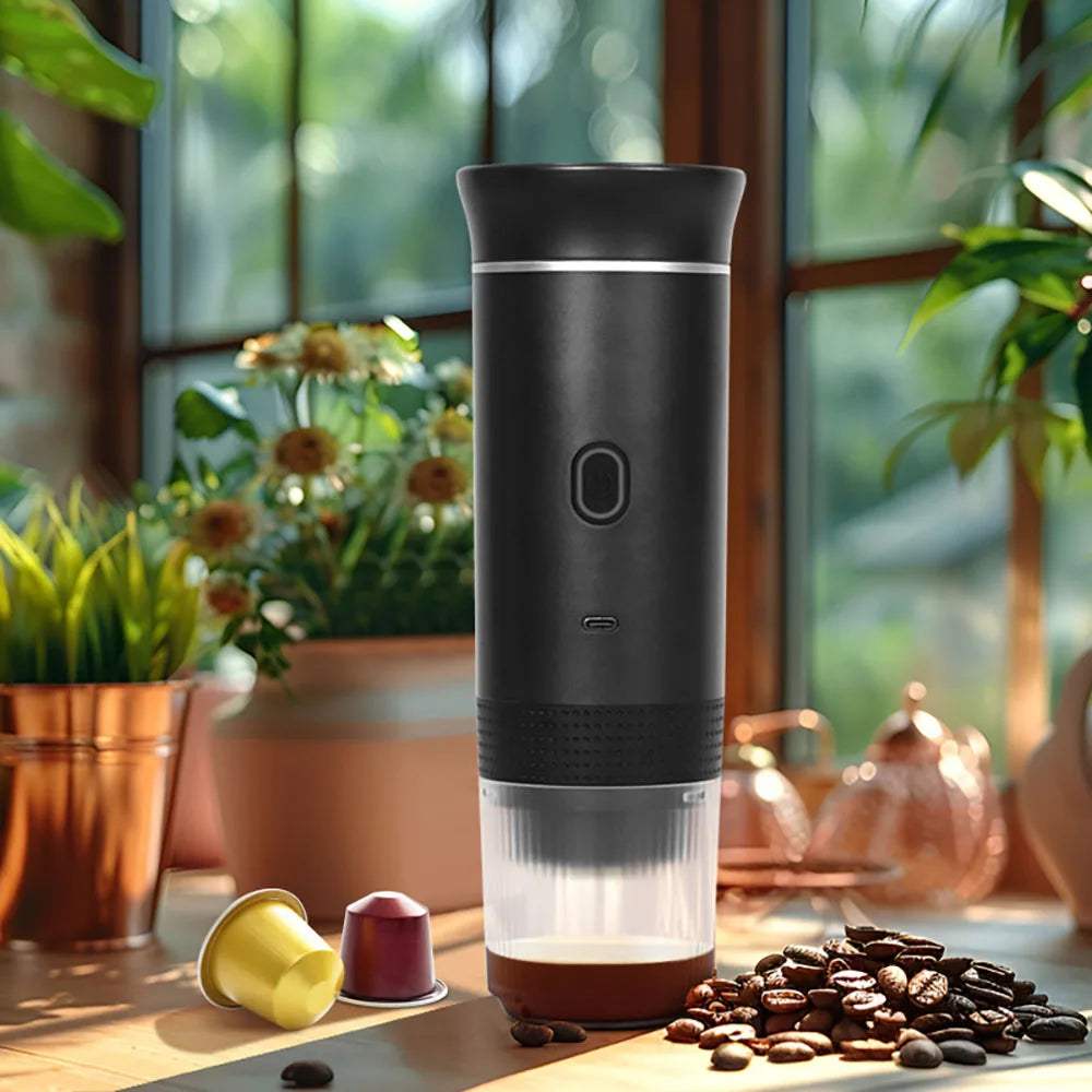3-in-1 Capsule Powder Coffee Machine Wireless Electric Portable Espresso Machine Suitable for Car and Home Camping Coffee Machin