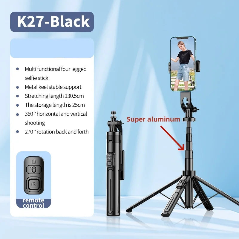 2025 New Selfie Stick Tripod Extendable Wireless Bluetooth Remote Portable Smartphone Tripod Stand Mount For iOS Android Phone