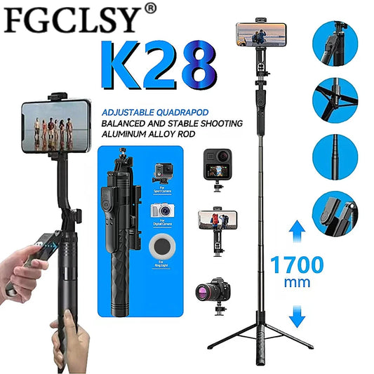 FGCLSY New Tripod for Smartphone Camera,Stand with Bluetooth shutter and light,Wireless Selfie Stick brackets with Phone Holder