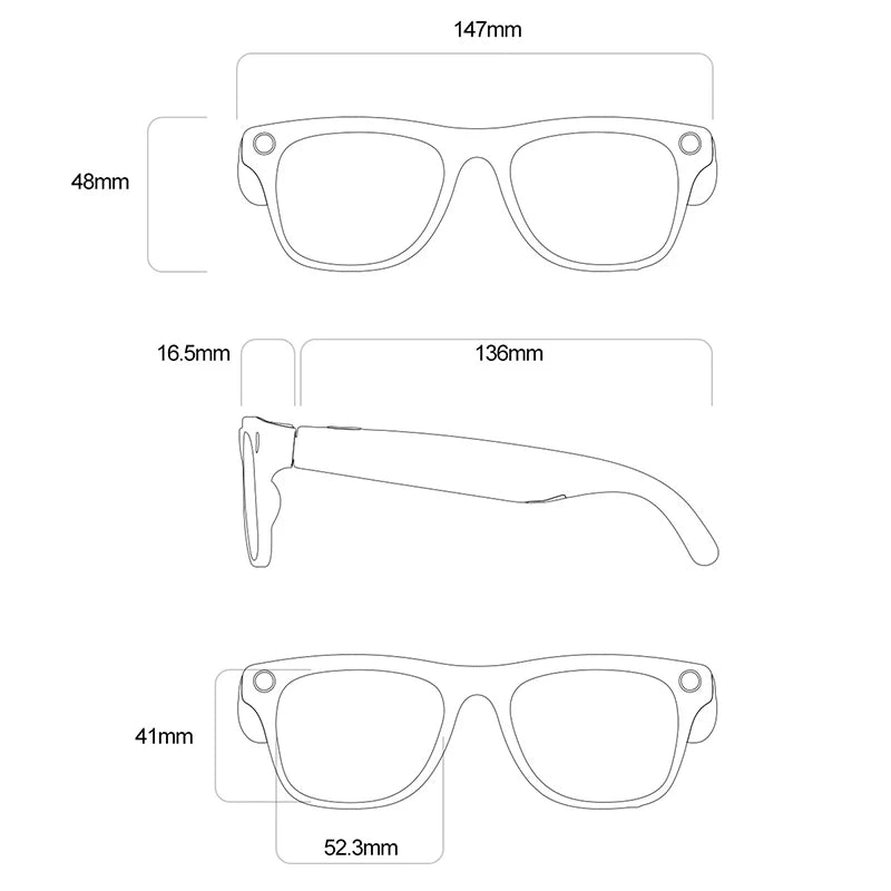 Xiaom 8K HD Smart Glasses Chat GPT 100MP Camera Bluetooth Call 260Mah Battery Voice Assistant Control Smart Glasses for Men