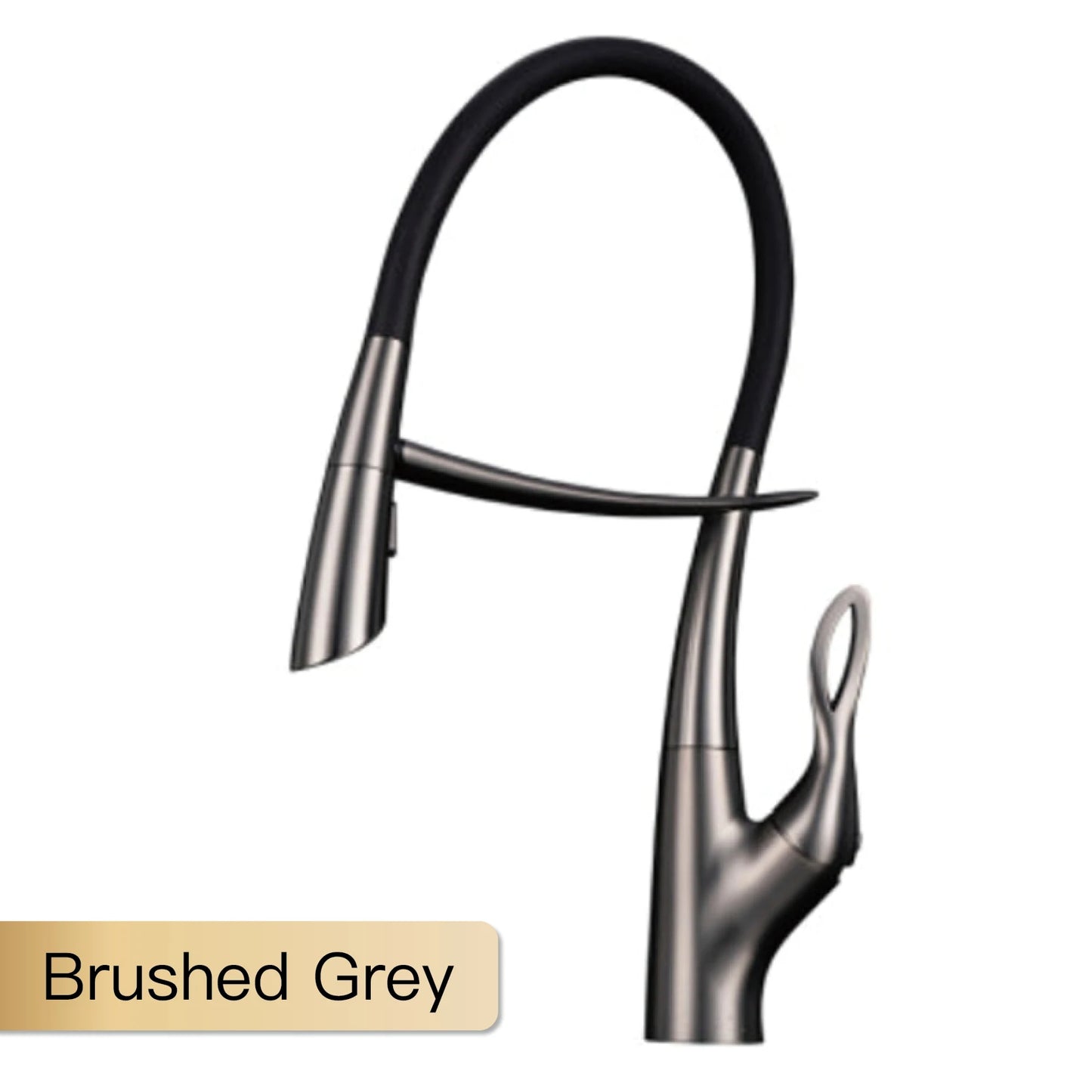 Modern luxury black brass kitchen faucet Pull-Out magnetic suction design Single handle hot & cold water 2 function sink Mixer