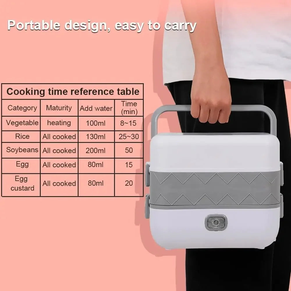 New Electric Lunch Box Portable Double Thermal Insulation Lunch Box with Stainless Steel Liners Home Food Heating Container Boxs