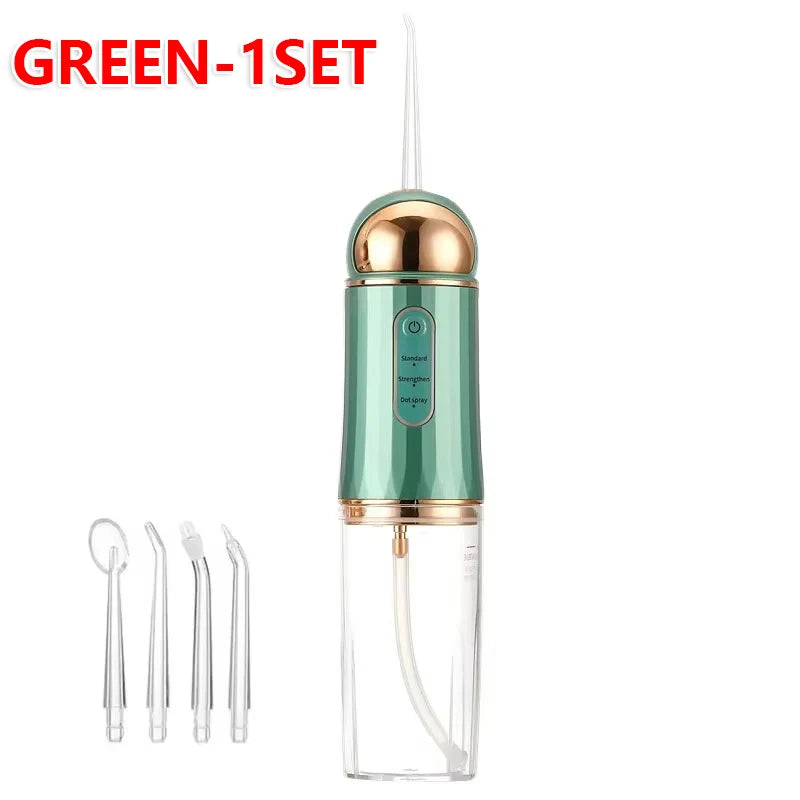 2025 New Portable Water Flosser Teeth Cleaner Dental Jet Irrigator 4 Nozzles 3 Modes USB Rechargeable for Home Travel Oral Care