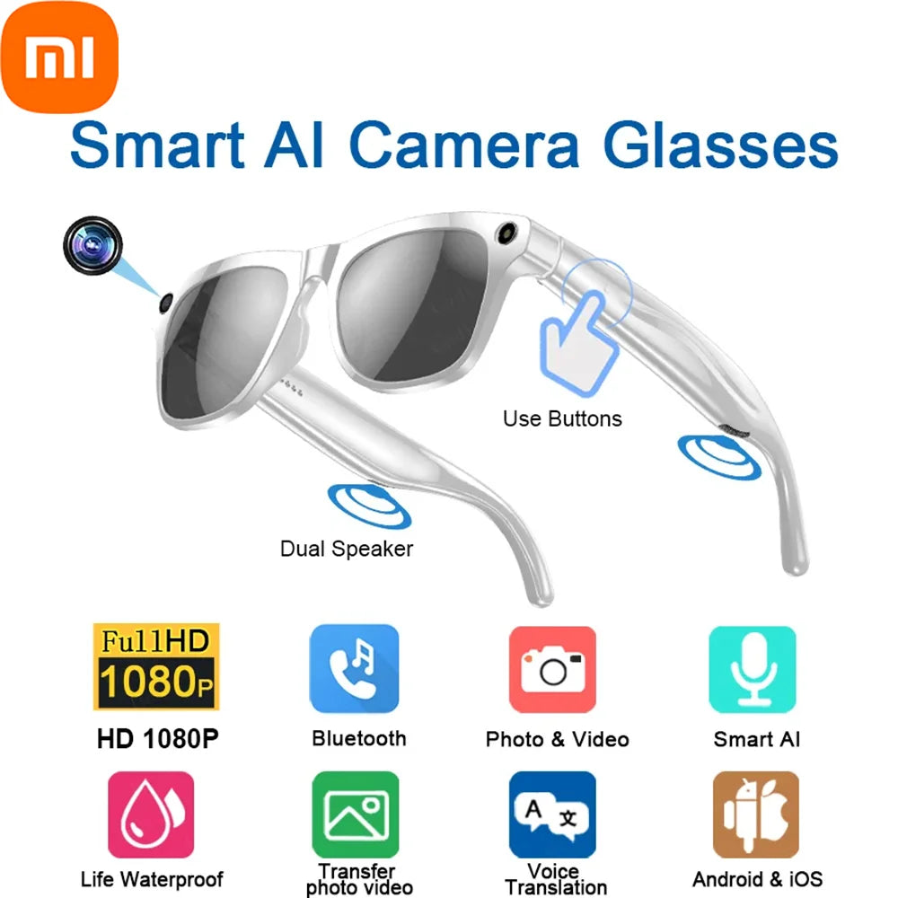 Xiaom 8K HD Smart Glasses Chat GPT 100MP Camera Bluetooth Call 260Mah Battery Voice Assistant Control Smart Glasses for Men