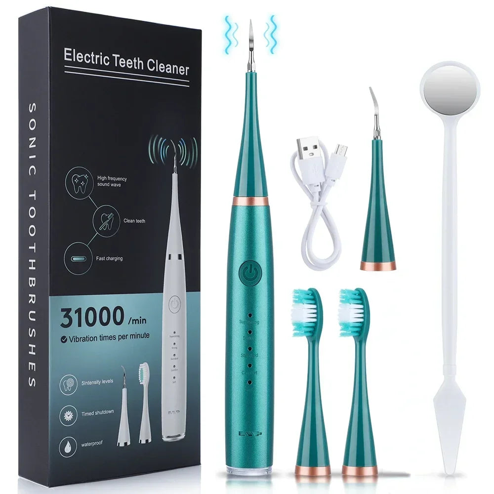 Electric Toothbrush with Sonic Cleaning 3-in-1 for Teeth Whitening & Oral Care - USB Charging & Replaceable Brush Head
