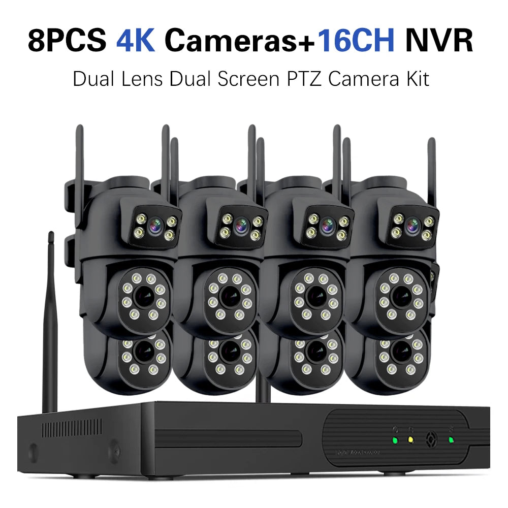16CH 8MP Wireless PTZ Camera Security System 2 Way Audio CCTV Camera Video Surveillance Kit Color Night Vision Wifi NVR Kit 8CH