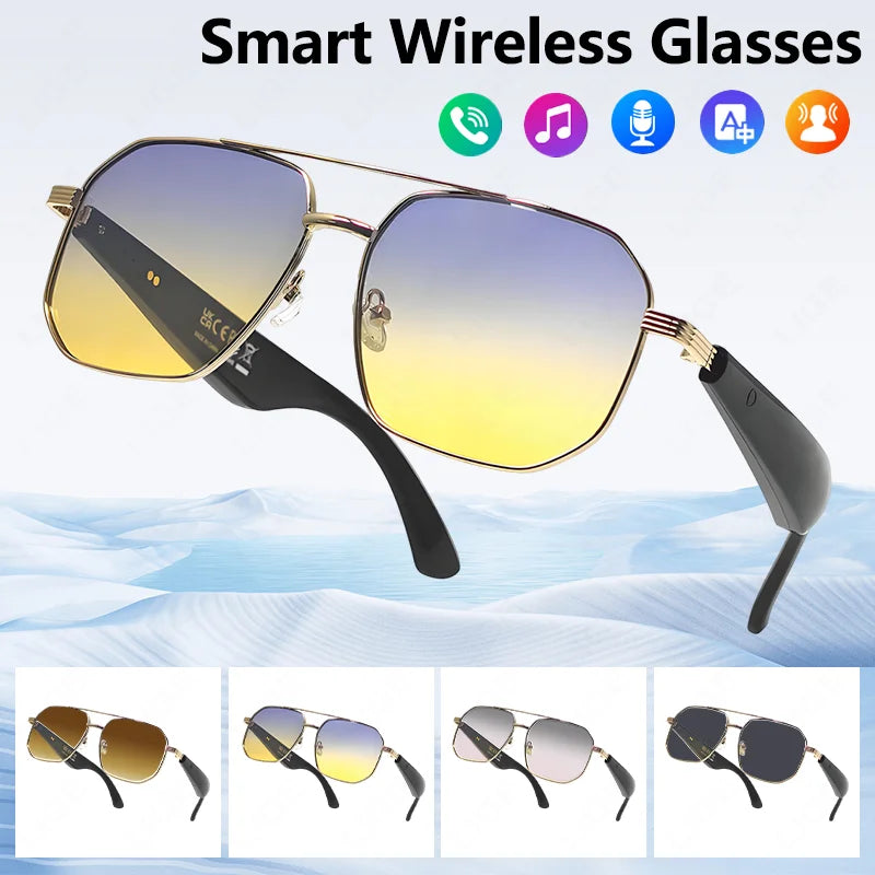 LIGE 2025 Smart Sunglasses Wireless Call Headset Bluetooth 5.4 Intelligent Translation Music Play Voice Assistant Smartglasses