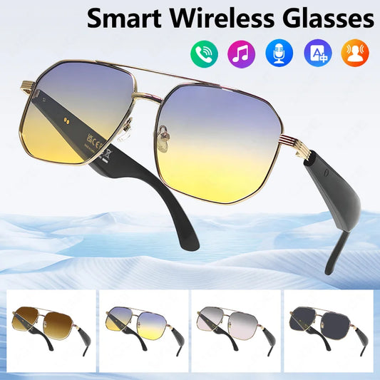 LIGE 2025 Smart Sunglasses Wireless Call Headset Bluetooth 5.4 Intelligent Translation Music Play Voice Assistant Smartglasses