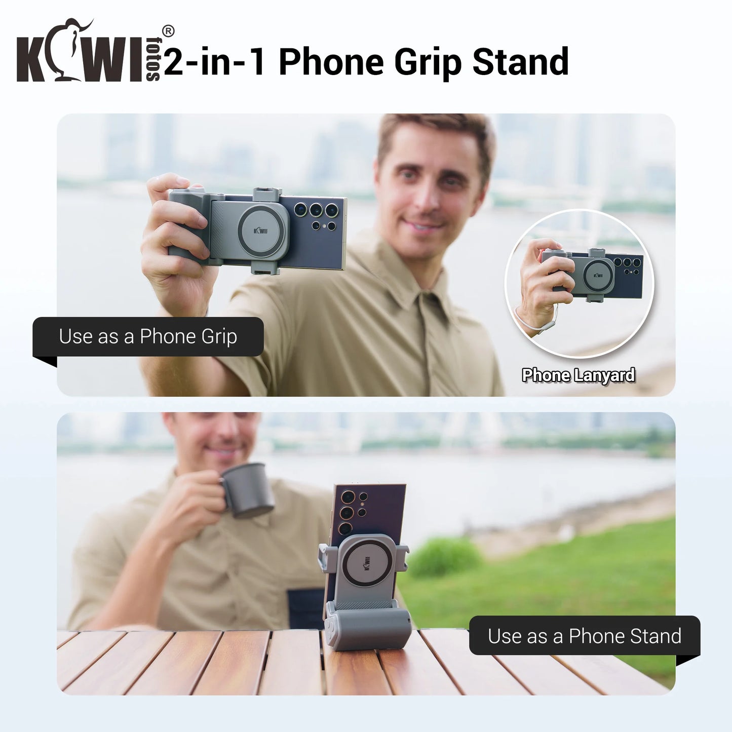 Phone Camera Grip Smartphone Tripod Mount Handle Holder for iPhone 15 Pro Max S23 S22 Ultra with Bluetooth Shutter Selfie Vlog