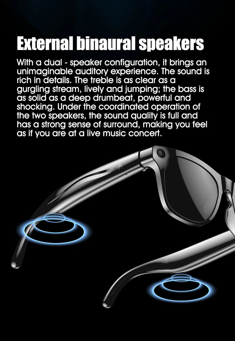 ﻿ 4K HD Smart Glasses AI GPT Camera Change Color Bluetooth Call 260Mah Battery Voice Assistant Translate Identify Objects 2025