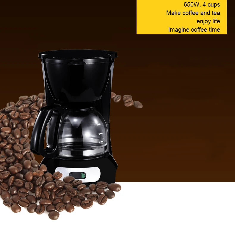 EDTID Automatic Electric Latte Espresso Coffee Maker Mini 0.6L Moka Drip Cafe American Coffee Brewing Machine Tea Pot Boiler EU