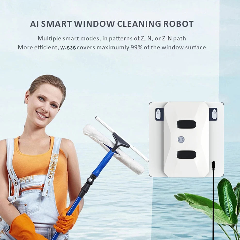 Purerobo Square Ultrathin Window Cleaning Robot With Water Spray Automatic Washing Window Glass Mirror Tile Cleaner APP Control