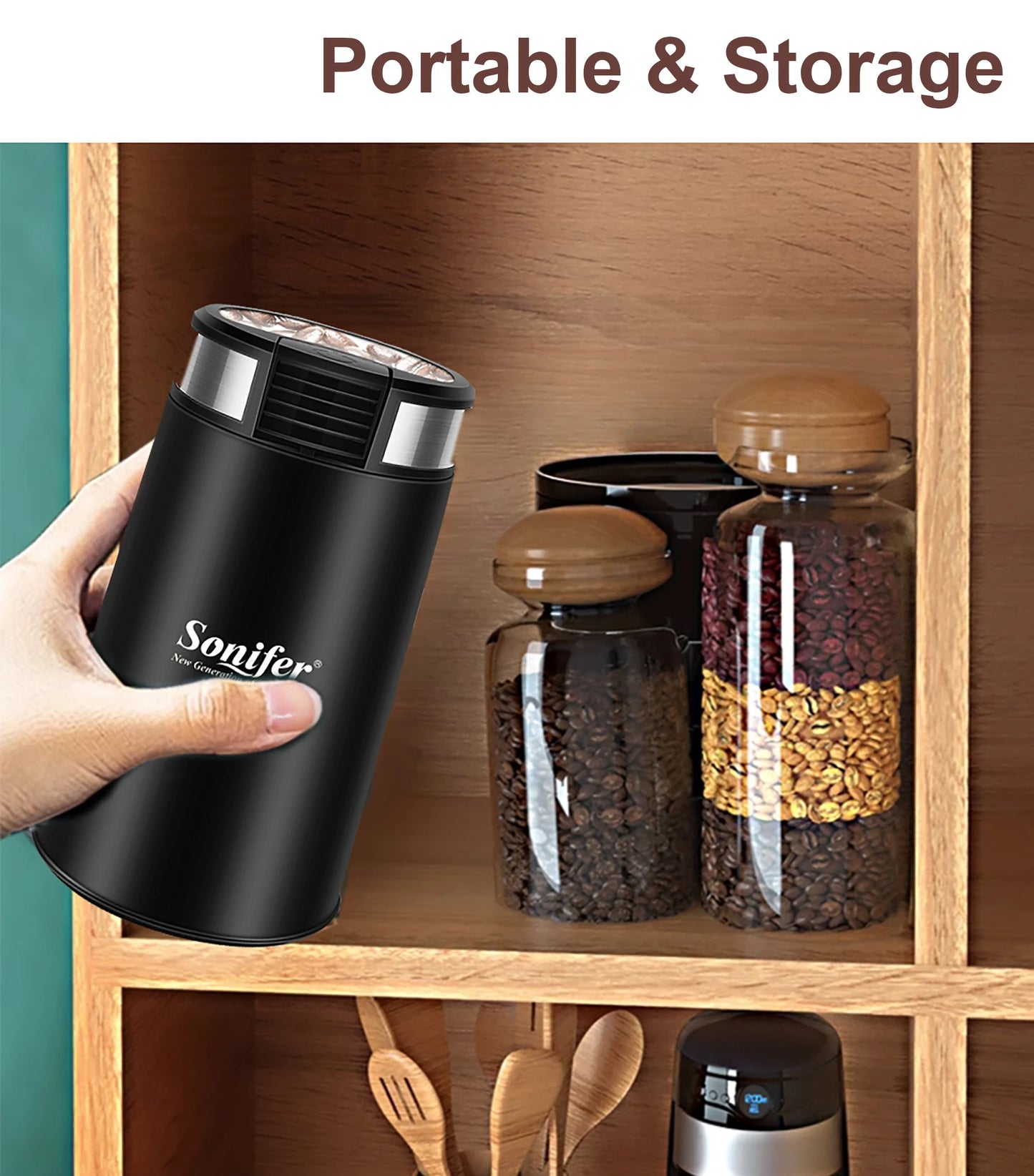 Electric Coffee Grinder 200W Herb Nuts Grains Pepper Grass Tobacc Spice Flour Mill Cafe Beans Electric Grinder Machine Sonifer