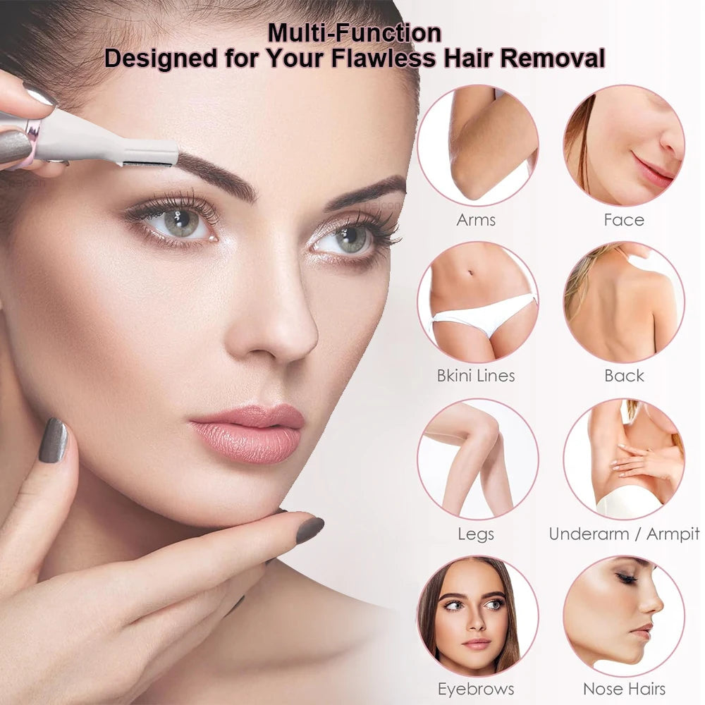 Electric Shaver for Women Hair Removal Rechargeable Painless Epilator Wet & Dry Shaver For Face Legs and Underarm Bikini