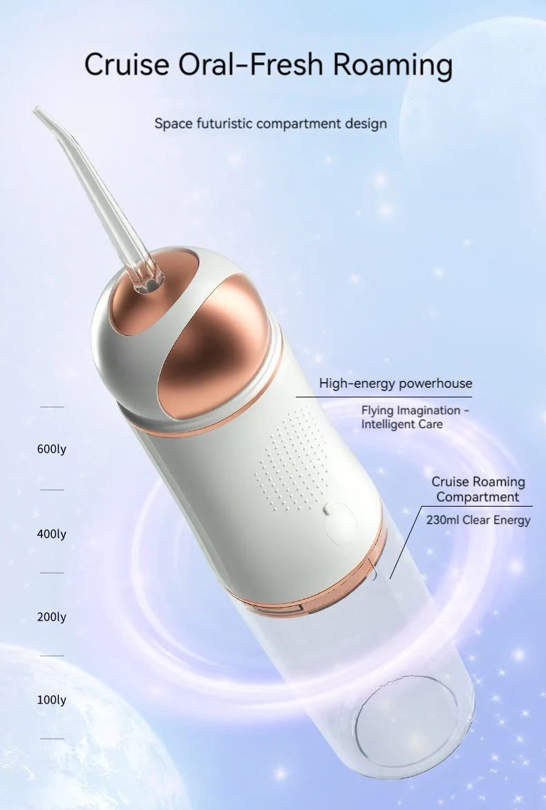 2025 New Portable Water Flosser Teeth Cleaner Dental Jet Irrigator 4 Nozzles 3 Modes USB Rechargeable for Home Travel Oral Care