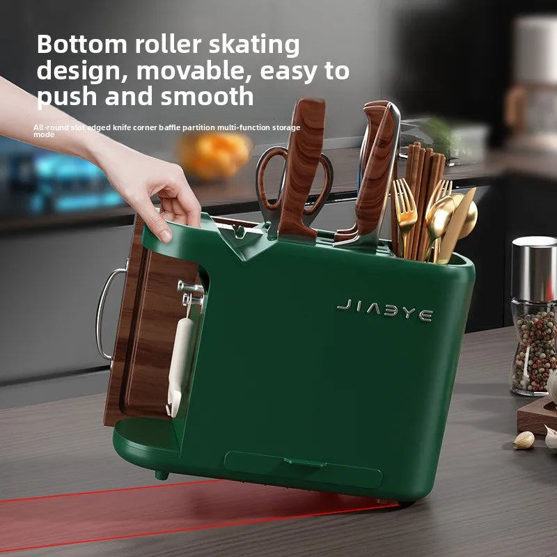 Kitchen Multi-functional Household Knife Rack Cutting Board Rack Cutting Board Rack Knife Sharpener Integrated Storage Rack