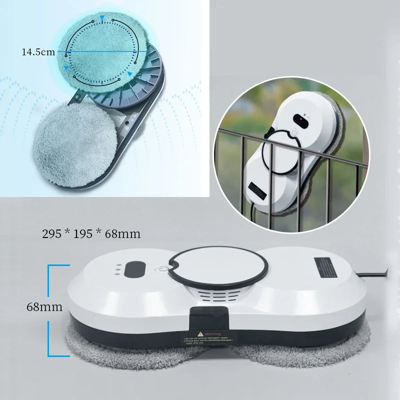 Water Spray Window Cleaning Robot High Suction Smart Electric Window Cleaner Double-sided Glass Cleaning Robot Vacuum Cleaner