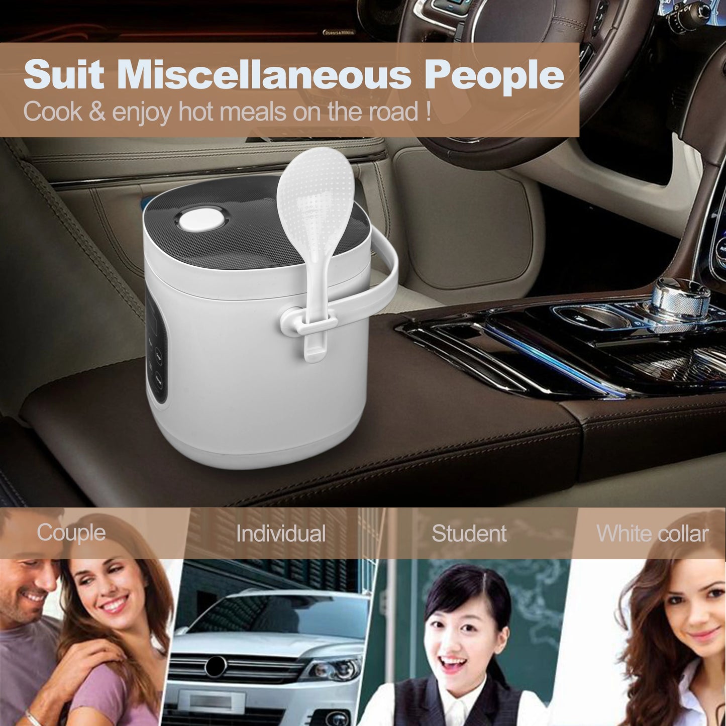 Rice Cooker Used in Car and Home 12v to 220v or Truck and Home 24v to 220V or Car and Truck 12v to 24v