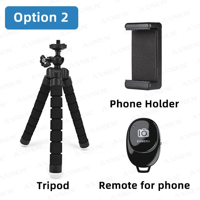 Tripods Tripod for Phone Mobile Camera Holder Clip Smartphone Monopod Tripe Stand Octopus Mini Tripod, Optional Wireless Remote