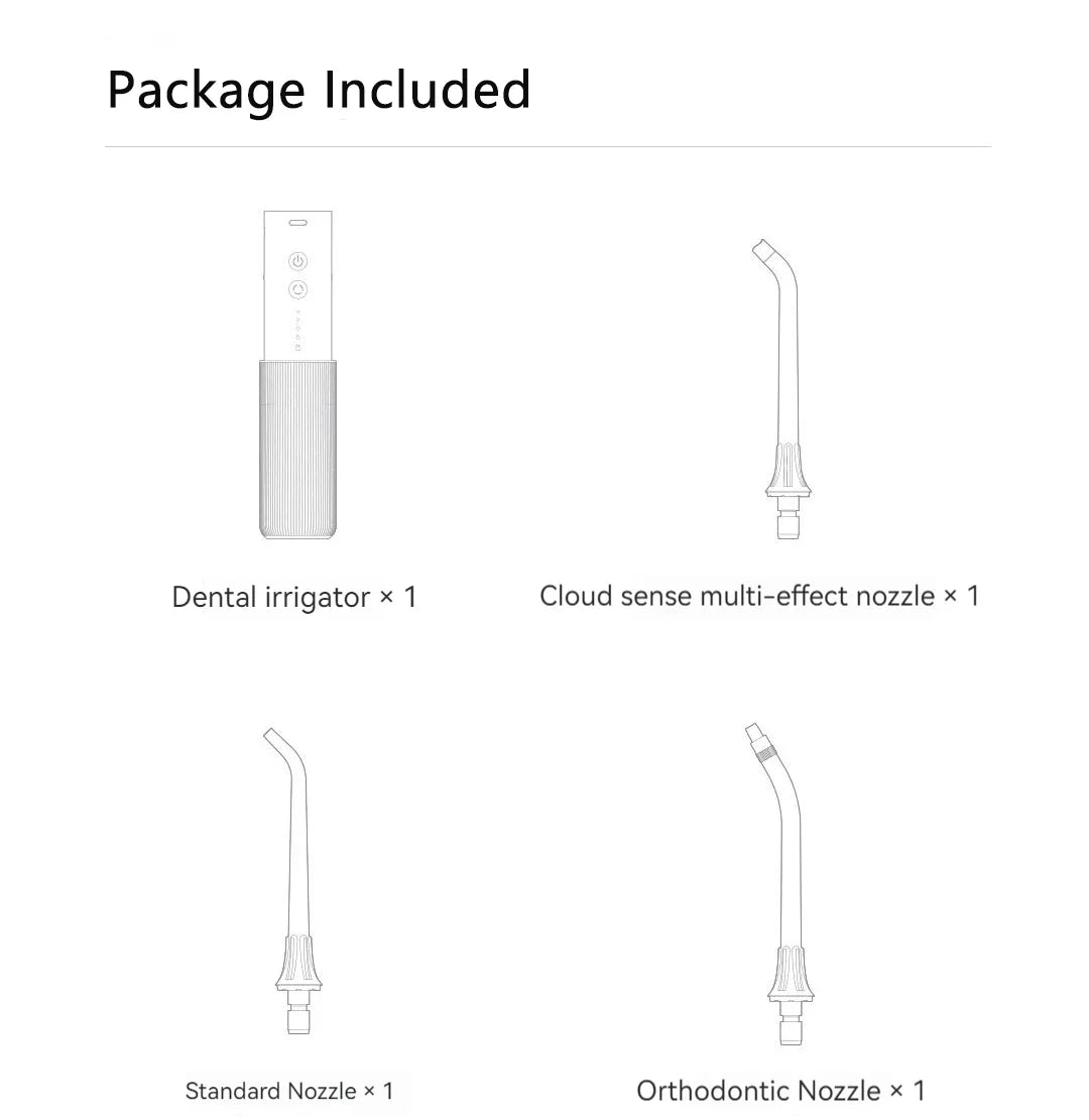 MIJIA Electric Oral Irrigator F400 Portable Water Pick Flosser Teeth Whitening Remove Dental Plaque 200ML pull-out Water Tank